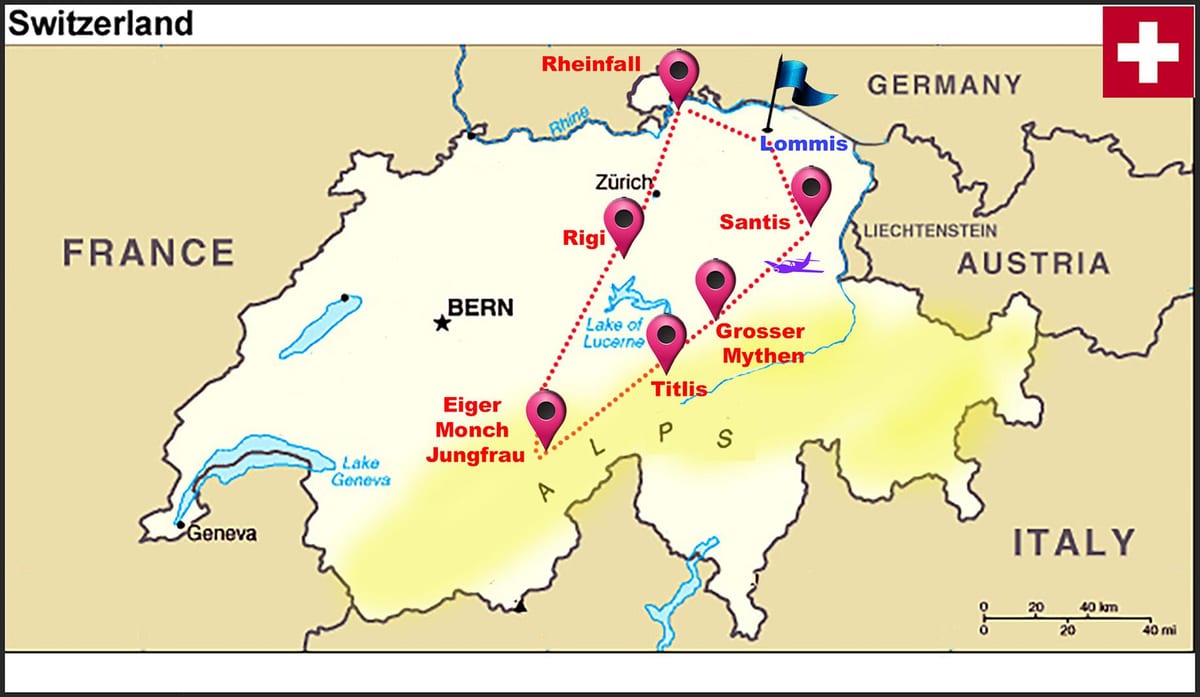 jungfrau સ્વિટ્ઝર્લૅન્ડ નકશો