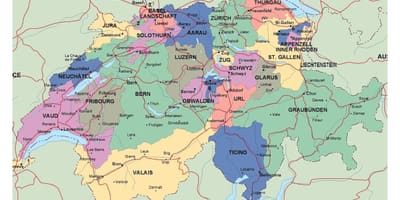 નકશો zurich સ્વિટ્ઝર્લૅન્ડ અને આસપાસના વિસ્તાર
