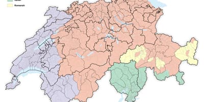 નકશો સ્વિટ્ઝર્લૅન્ડ ની ભાષા